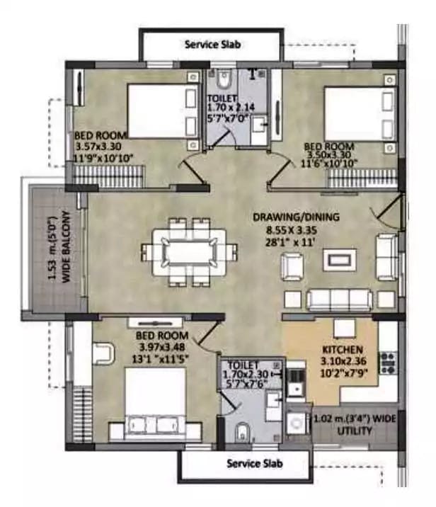 Floor plan for Kalpataru Group Residency