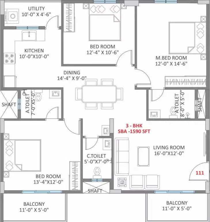 Floor plan for Prominent LNS Prominent East Winds