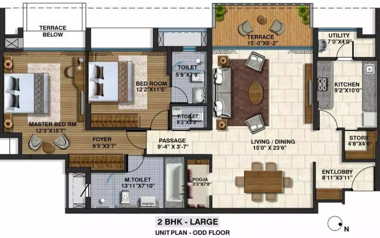 Floor plan for Lodha Belmondo