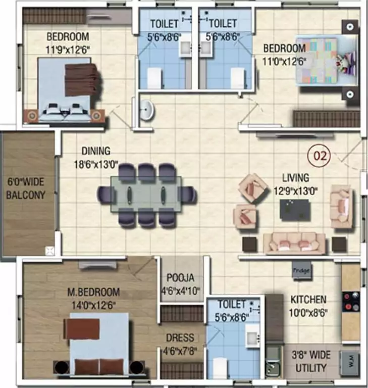 Floor plan for Salarpuria Sattva Magnus