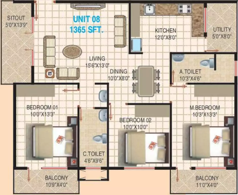 Floor plan for Mamtha Elite