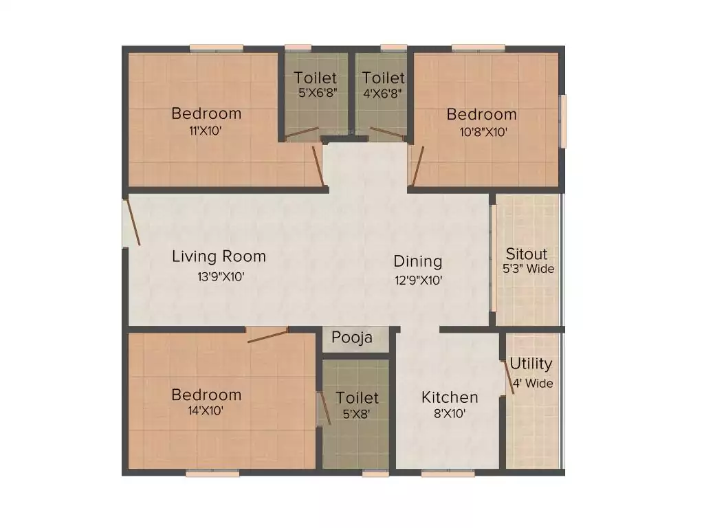 Floor plan for Modi Emerald Heights