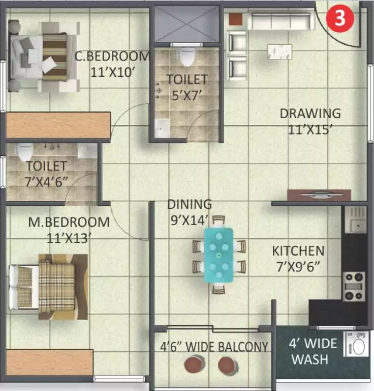 Floor plan for Moksha Josh Elite