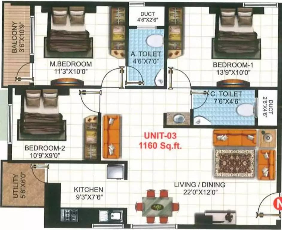 Floor plan for N R Pearl