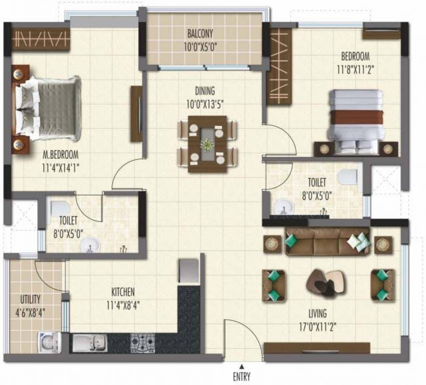 Floor plan for Ramky One Galaxia Phase II