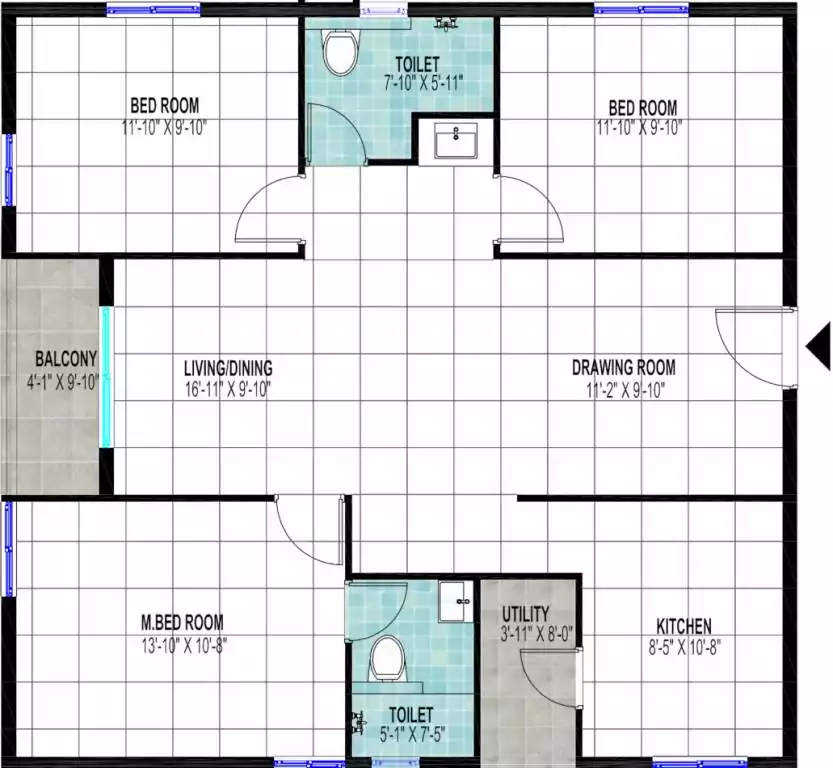 Floor plan for Praneeth Pranav Flora