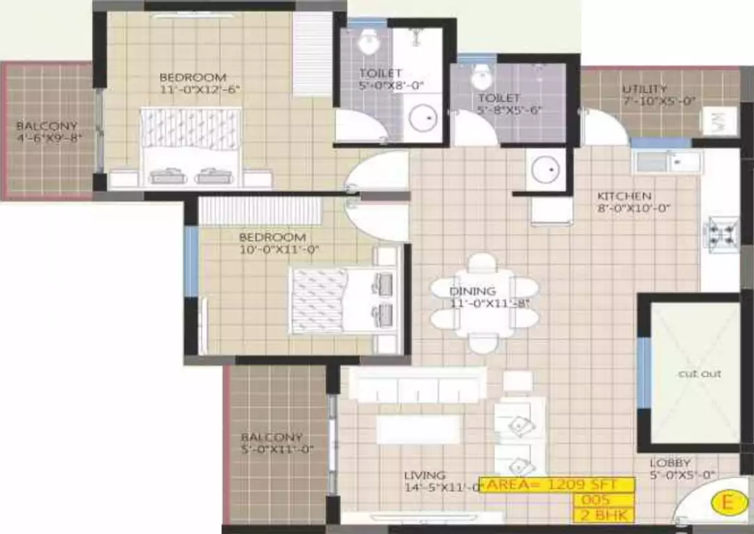 Floor plan for Raja Ritz Avenue