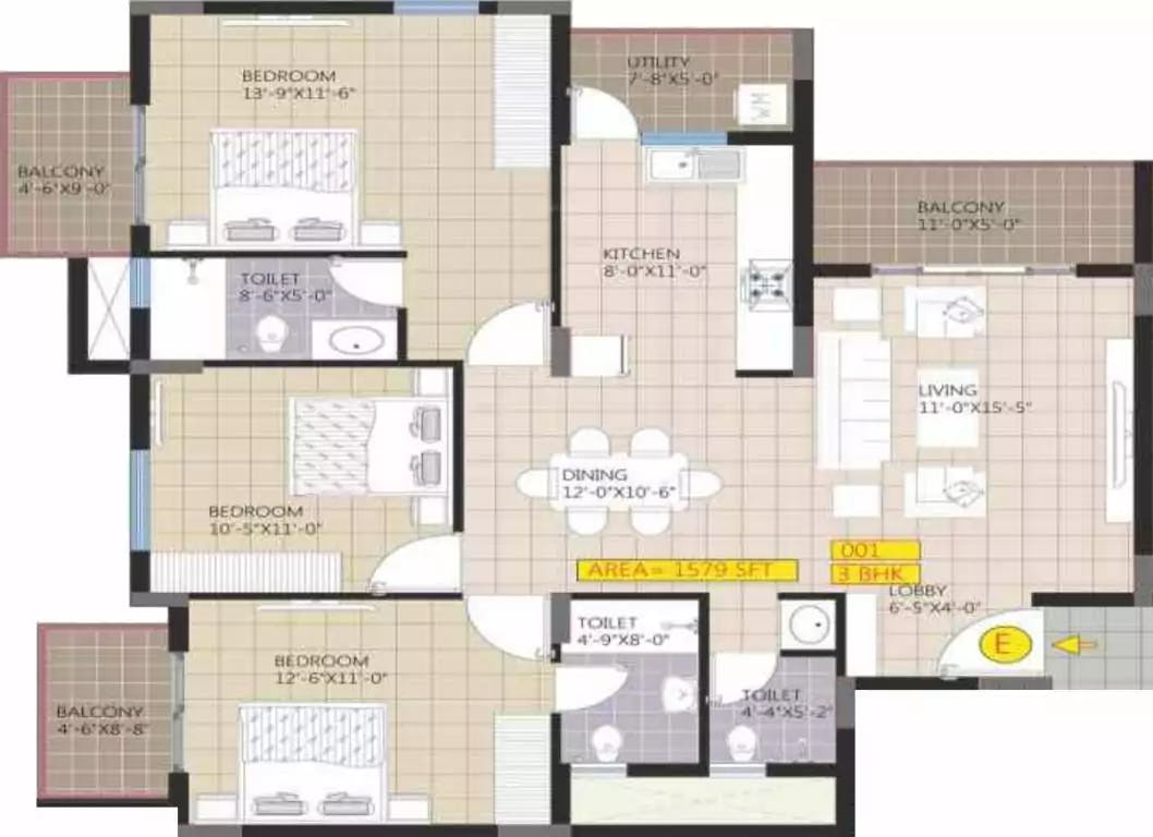 Floor plan for Raja Ritz Avenue