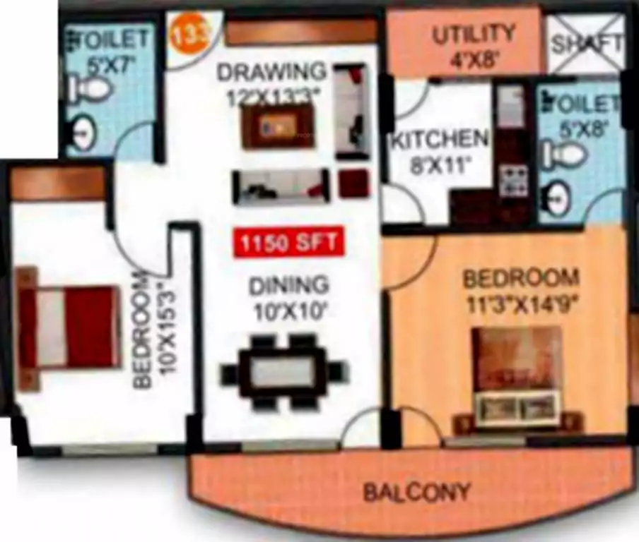 Floor plan for Roma Epicurean