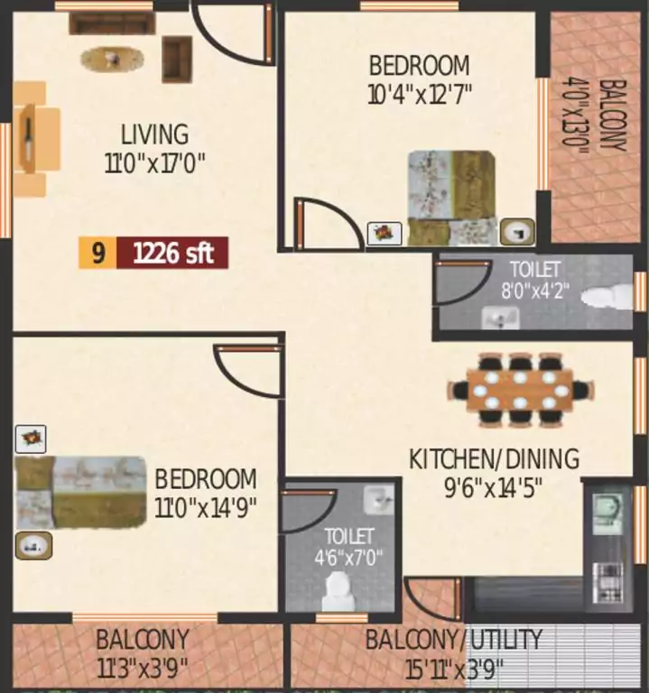 Floor plan for Royal Sunrise