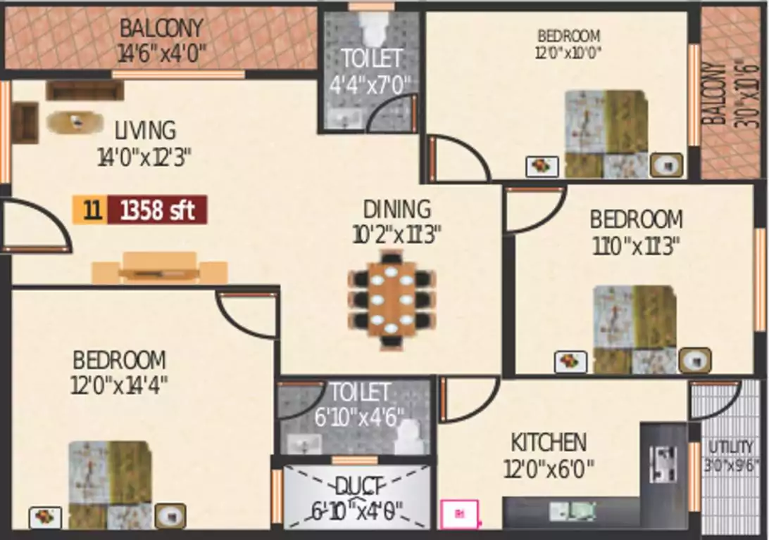 Floor plan for Royal Sunrise