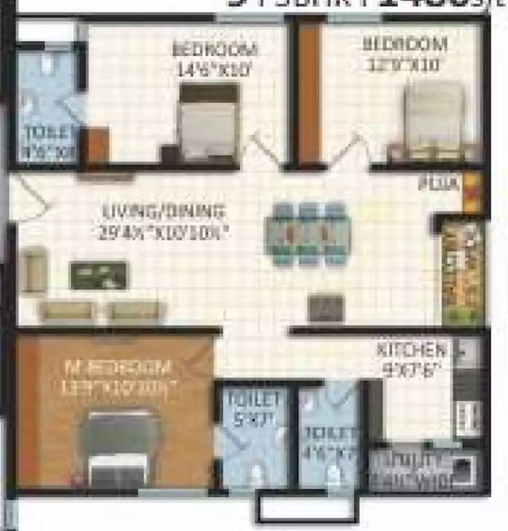 Floor plan for Vasavi S Lakecity West