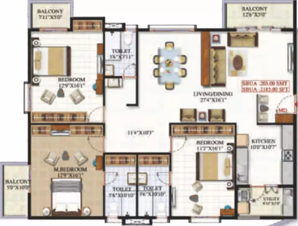 Floor plan for Sai Platinum Gardenia