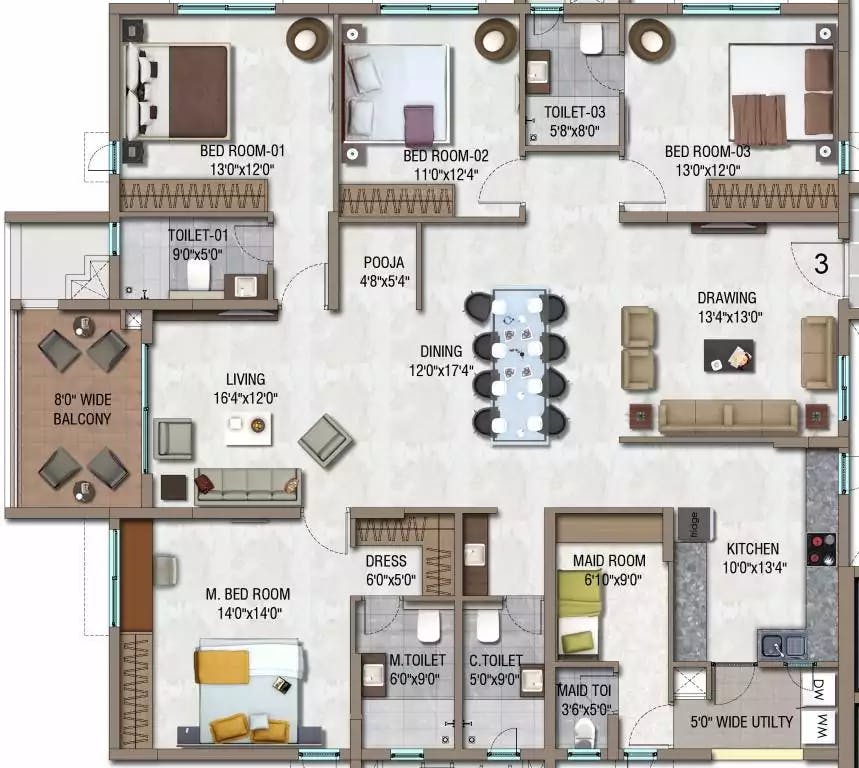 Floor plan for Aparna Serenity