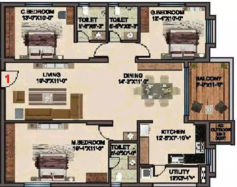 Floor plan for BRC Sri Hemadurga Sivahills