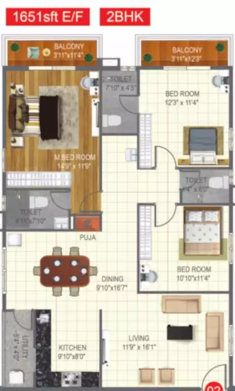 Floor plan for Risinia Skyon