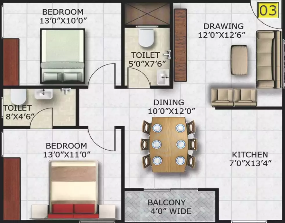 Floor plan for SM Zinnia