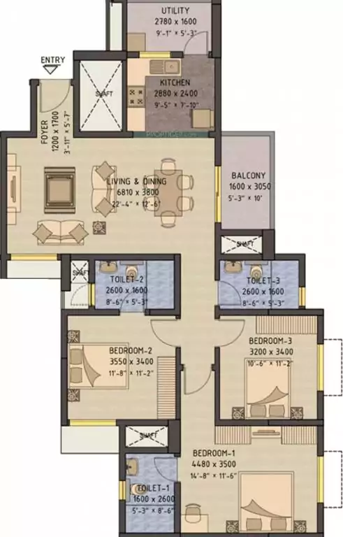 Floor plan for Sobha Forest Edge