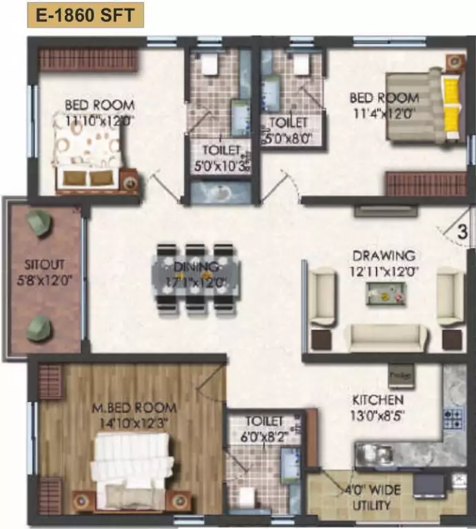 Floor plan for Jayabheri The Summit