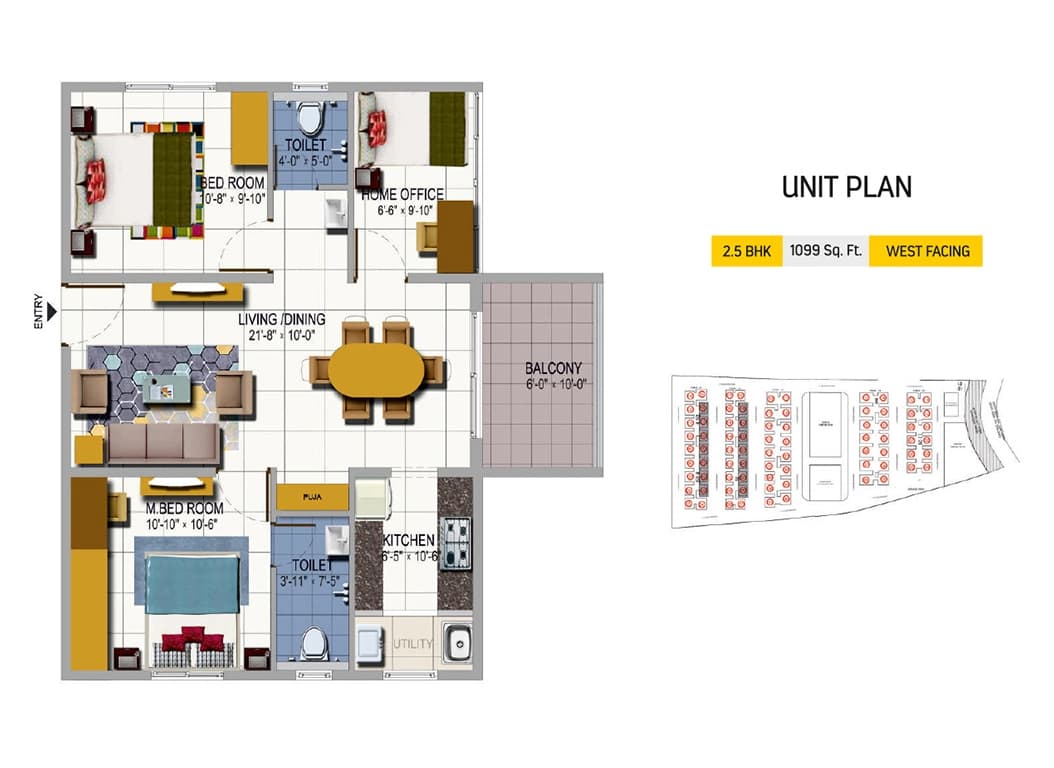 Floor plan for Urbanrise Talk Of The Hyderabad