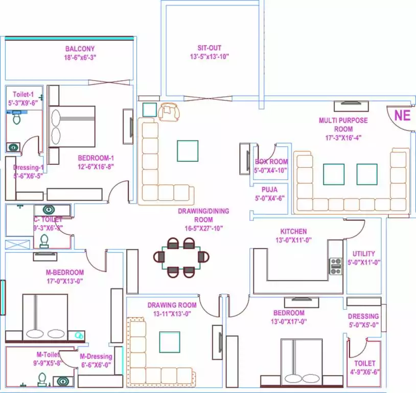 Floor plan for Vasavi Usharam Integra