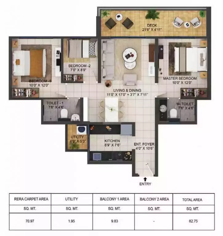 Floor plan for Image Yahavi Tower 3 Teak