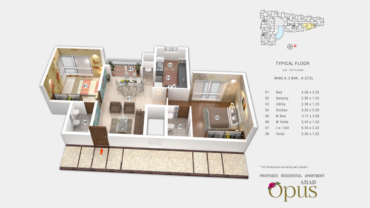 Floor plan for Ahad Opus