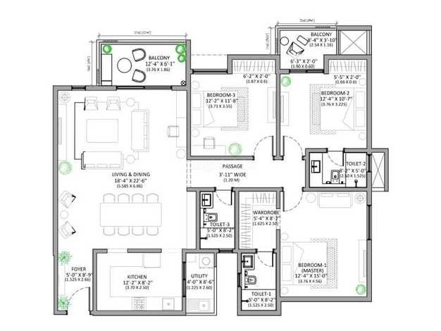 Floor plan for Assestz Marq Phase 3