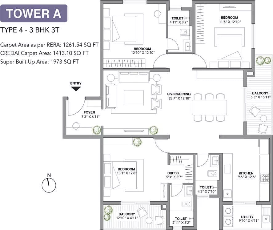 Floor plan for Assetz 22 and Crest