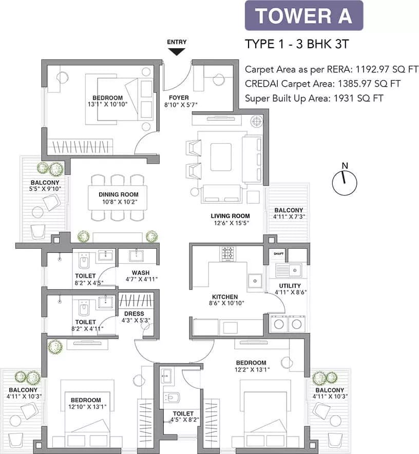 Floor plan for Assetz 22 and Crest