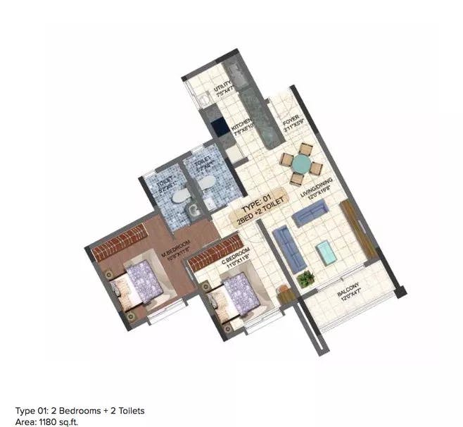 Floor plan for Brigade 7 Gardens