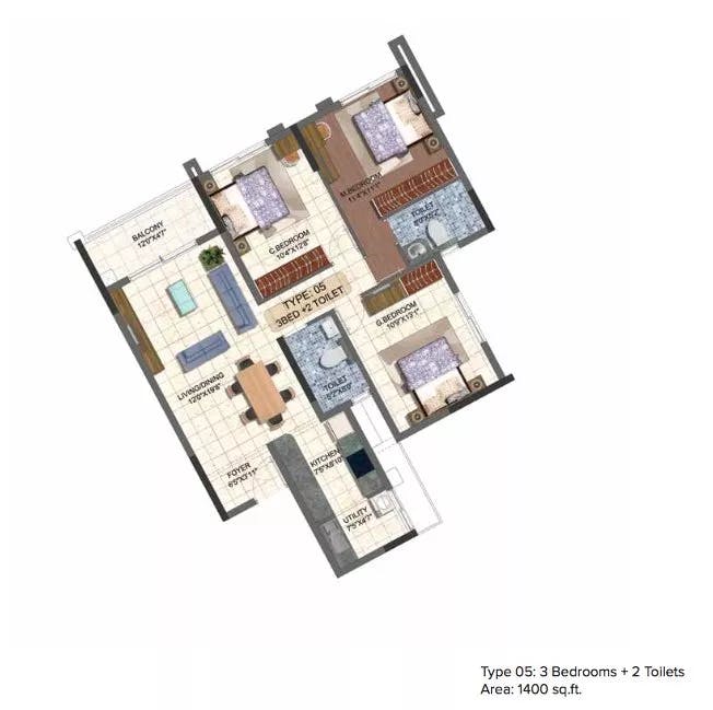 Floor plan for Brigade 7 Gardens