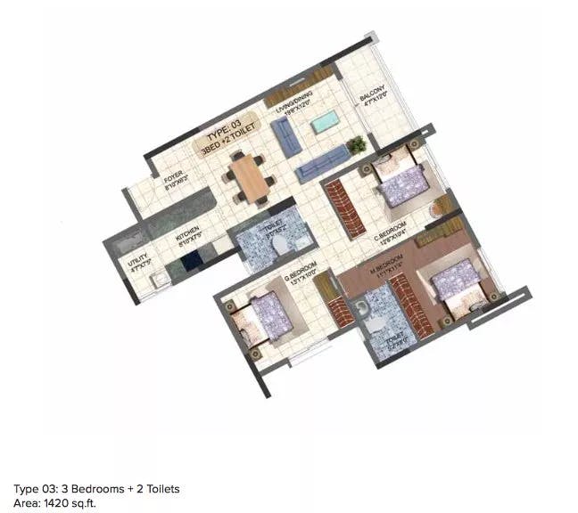 Floor plan for Brigade 7 Gardens