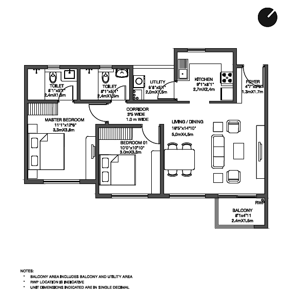 Floor plan for Godrej 24 Phase 1