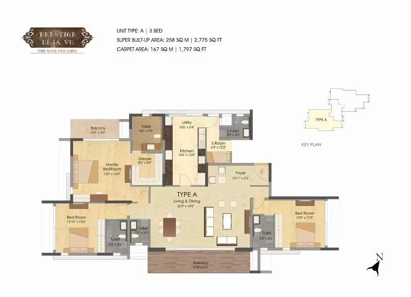 Floor plan for Prestige Deja Vu