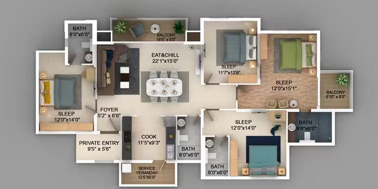 Floor plan for Puravankara Somerset House