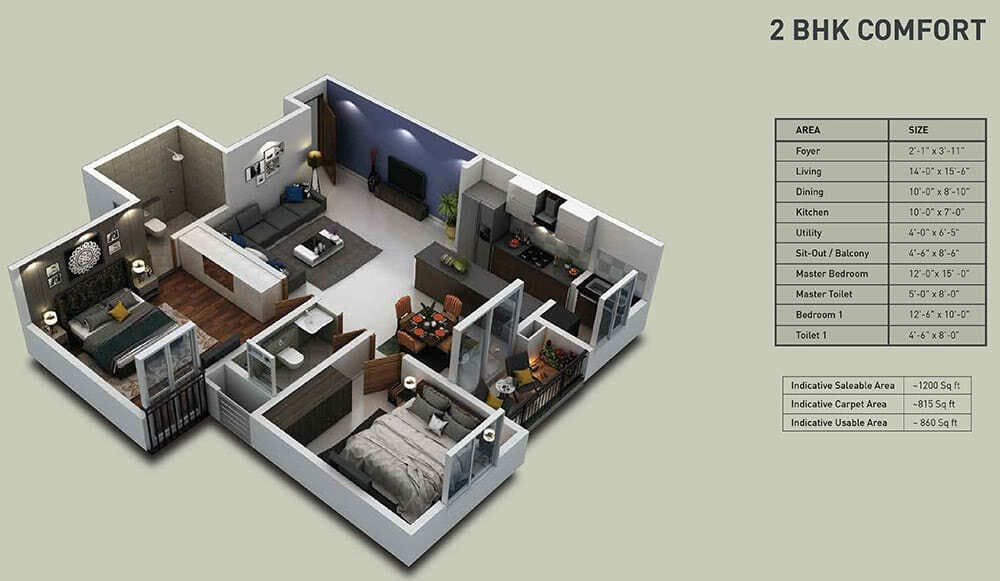 Floor plan for Purva Zenium