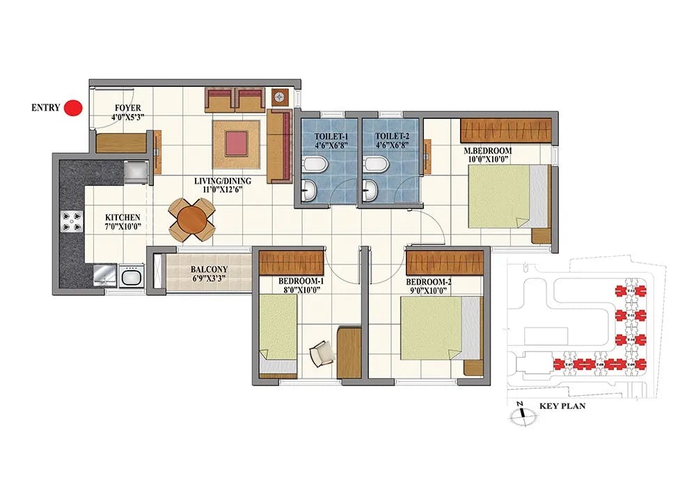 Floor plan for Shriram 107 South East 