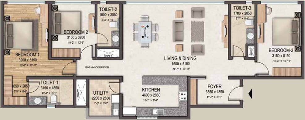 Floor plan for Sobha Clovelly 