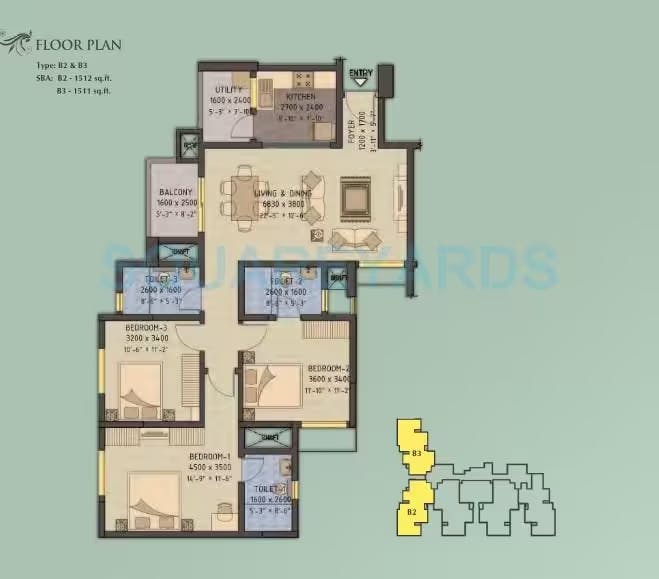 Floor plan for Sobha Forest View