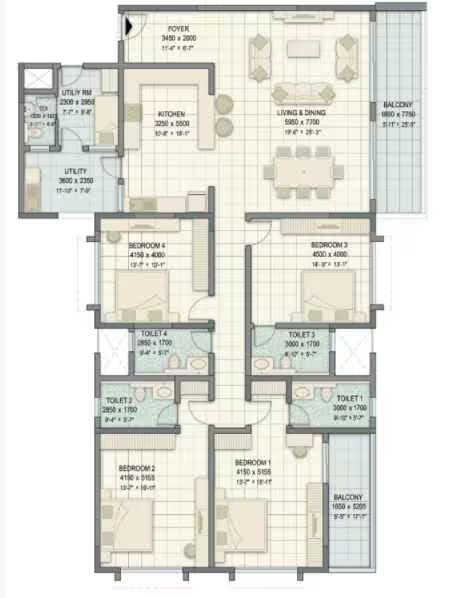 Floor plan for Sobha Forest View