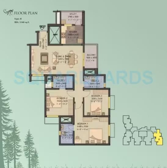 Floor plan for Sobha Forest View