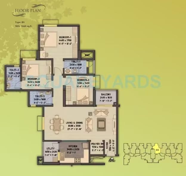 Floor plan for Sobha Forest View