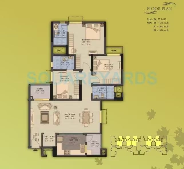 Floor plan for Sobha Forest View