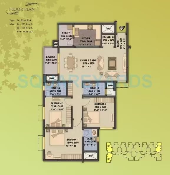 Floor plan for Sobha Forest View