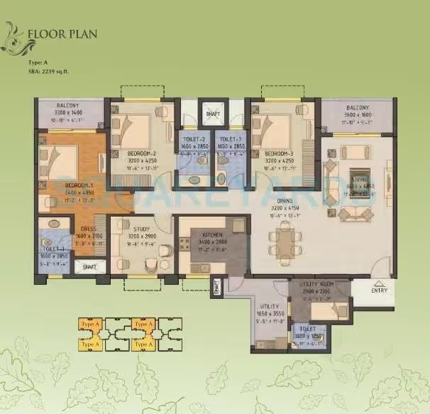 Floor plan for Sobha Forest View