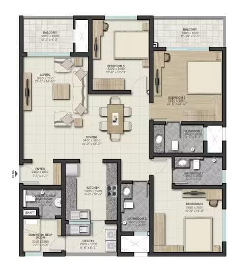 Floor plan for Sobha Palm Court