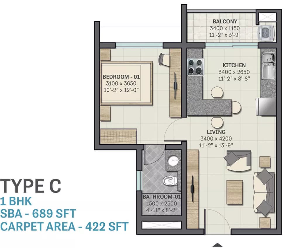 Floor plan for Sobha Sentosa