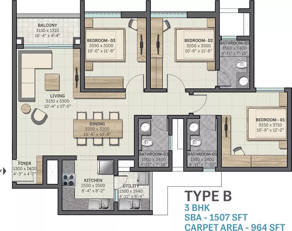 Floor plan for Sobha Sentosa