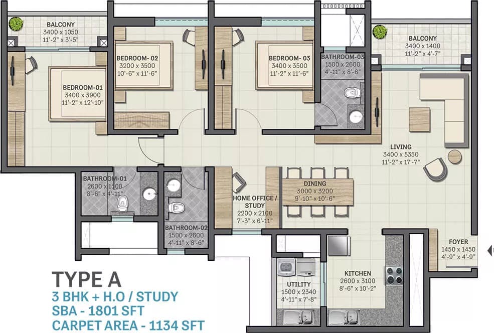 Floor plan for Sobha Sentosa